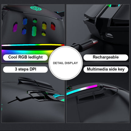 K-Snake BM520 9-button 3200DPI 2.4G RGB Wireless Dual-mode Gaming Mouse(Black)-garmade.com