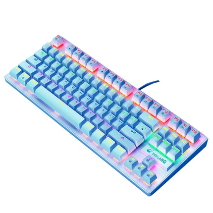 ZIYOULANG K2 87 Keys Office Laptop Punk Glowing Mechanical Wired Keyboard, Cable Length: 1.5m, Color: Blue-garmade.com