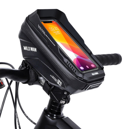 WILD MAN XT1 1L Bicycle EVA Hard Shell Phone Touch Screen Handlebar Bag(Solar Pattern)-garmade.com