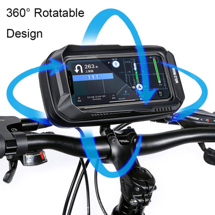 WILD MAN XT3X 0.6L Bicycle 360 Degree Rotating Waterproof Touch Screen Phone Holder Bag(Black)-garmade.com