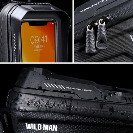 WILD MAN XT2 1L Bicycle EVA Hard Shell Waterproof Phone Touch Screen Beam Bag(Twill)-garmade.com