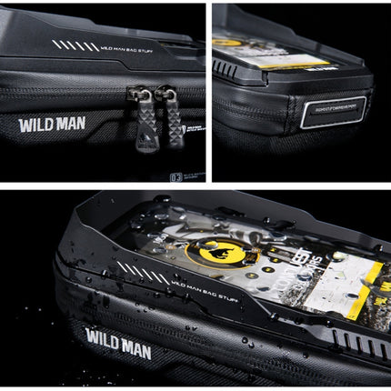 WILD MAN XT3S 0.6L Mountain Bike 360-Degree Rotating Phone Touch Screen Bag(Black)-garmade.com