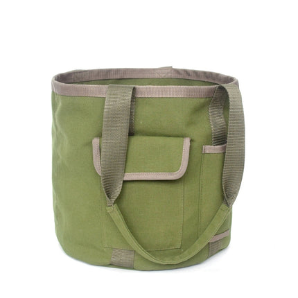Rainproof Canvas Handbag Garden Tool Bucket Bag(Green)-garmade.com