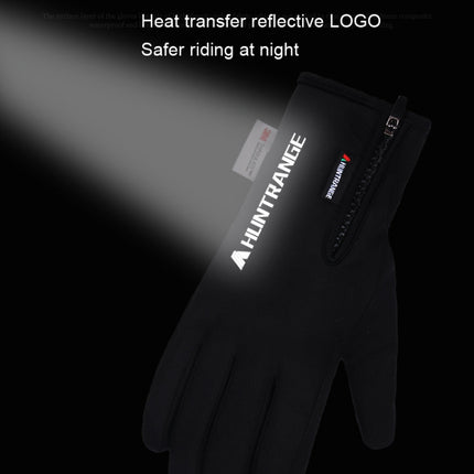 HUNTRANGE A023 Outdoor Waterproof Sports Riding Velvet Touch Screen Gloves, Size: L(Black)-garmade.com