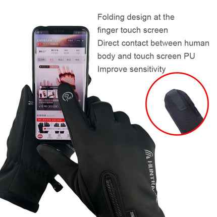 HUNTRANGE A022 Outdoor Waterproof Touch Screen Riding Keep Warm Gloves, Size: L(Black)-garmade.com
