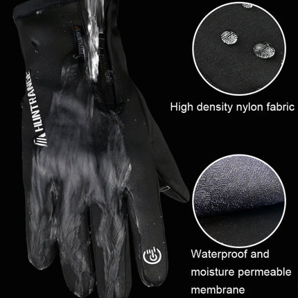 HUNTRANGE A022 Outdoor Waterproof Touch Screen Riding Keep Warm Gloves, Size: L(Black)-garmade.com