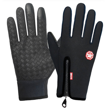 Winter Outdoor Riding Sports Waterproof Touch Screen Glove, Size: M(H043 Black)-garmade.com