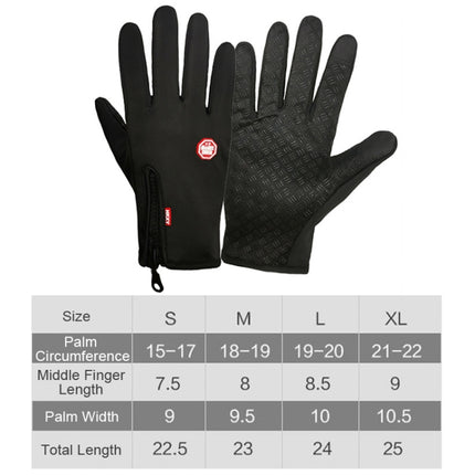 Winter Outdoor Riding Sports Waterproof Touch Screen Glove, Size: M(H041 Black)-garmade.com