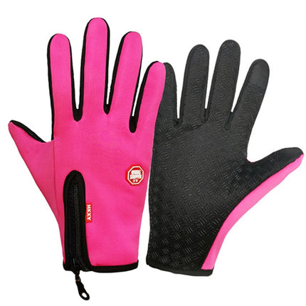 Winter Outdoor Riding Sports Waterproof Touch Screen Glove, Size: XXL(H041 Red)-garmade.com