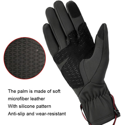 HUNTRANGE A037 Plus Velvet Sports Windproof Waterproof Touch Screen Riding Gloves, Size: L(Black)-garmade.com