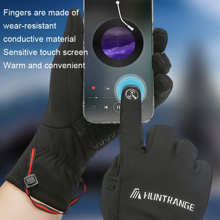 HUNTRANGE A037 Plus Velvet Sports Windproof Waterproof Touch Screen Riding Gloves, Size: XL(Navy)-garmade.com