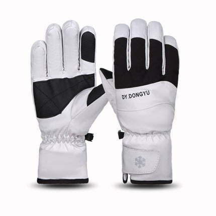 A064 Waterproof Cycling Touch Screen Cotton Gloves, Size: One Size(Women Light Gray+Black)-garmade.com