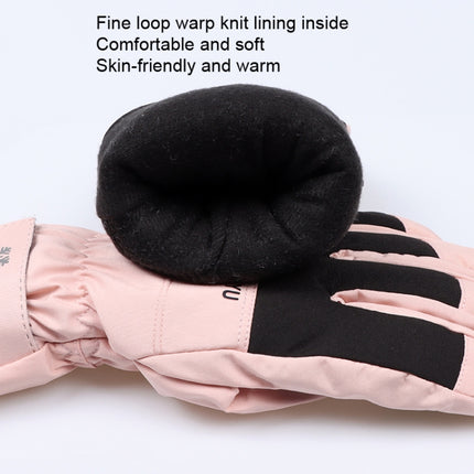 A064 Waterproof Cycling Touch Screen Cotton Gloves, Size: One Size(Women Pink+Light Gray)-garmade.com