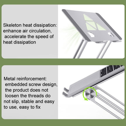 Aluminum Laptop Tablet Stand Foldable Elevated Cooling Rack,Style: Triangle Silver-garmade.com