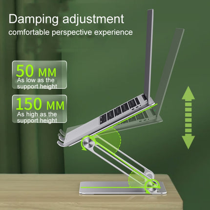 Aluminum Laptop Tablet Stand Foldable Elevated Cooling Rack,Style: Triangle Deep Gray-garmade.com