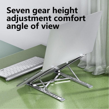 N7 Aluminum Alloy Laptop Stand Foldable Holder Notebook Stand Silver-garmade.com