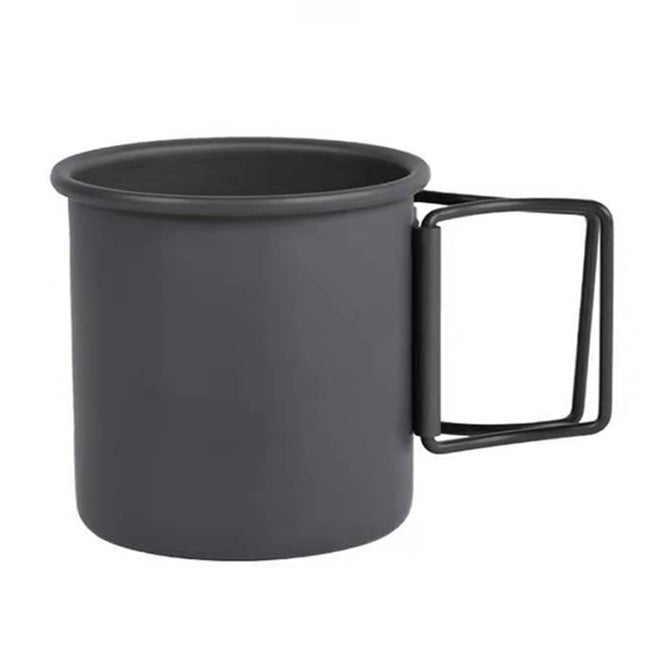 HK280 300ml Outdoor Camping Folding Water Cup Portable Aluminum Alloy Cup, Color: Black-garmade.com