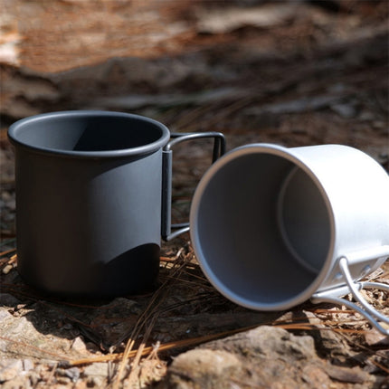 HK280 300ml Outdoor Camping Folding Water Cup Portable Aluminum Alloy Cup, Color: Black-garmade.com