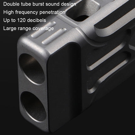 KS007A Titanium Alloy Whistle Dual Tube High Frequency Motion Survival Whistle(Stonewash)-garmade.com