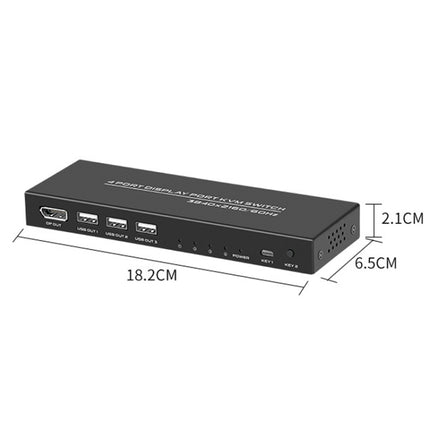 FJGEAR FJ-DK401 60HZ 4 Ports DP+USB To KVM Switcher With Desktop Controller-garmade.com