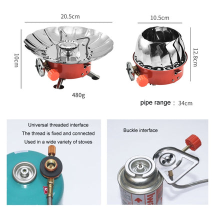 Outdoor Camping Mountaineering Portable Mini Gas Stove, Style: Square (Regular Model)-garmade.com