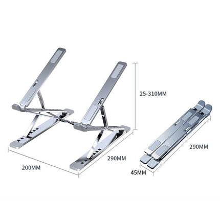 N8 Double-layer Foldable Lifting Aluminum Alloy Laptop Heat Dissipation Stand, Color: Oxidized Silver-garmade.com