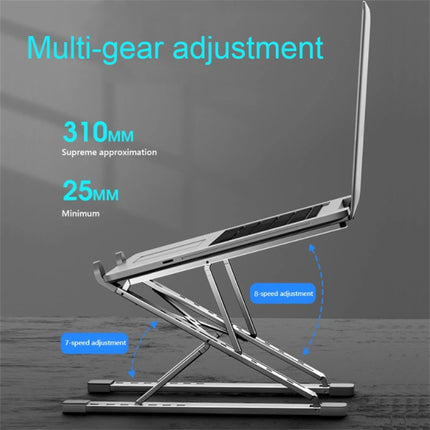 N8 Double-layer Foldable Lifting Aluminum Alloy Laptop Heat Dissipation Stand, Color: Oxidized Silver-garmade.com