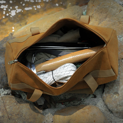 HIKE MOUNT Outdoor Camping Tool Bag Cylinder Portable Organizing Bag(Khaki)-garmade.com