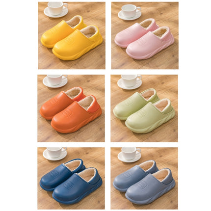 Winter Warm Velvet Thick Waterproof Cotton Slippers, Color: Blue Gray 599(36-37)-garmade.com