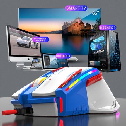 K-Snake Q15 9 Keys RGB Light Effect Wired Mechanical Mouse, Cable Length: 1.5m(White)-garmade.com