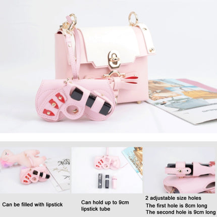Cute Quirky PU Sunglasses Case Portable Glasses Bag with Hanging Buckle, Color: Flower Ring Pink-garmade.com