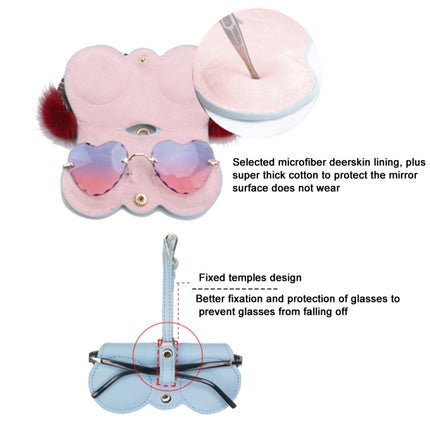 Cute Quirky PU Sunglasses Case Portable Glasses Bag with Hanging Buckle, Color: Ryusu Gold-garmade.com
