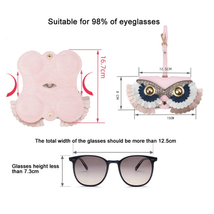 Cute Quirky PU Sunglasses Case Portable Glasses Bag with Hanging Buckle, Color: Sequenant Flower Ring Blue-garmade.com