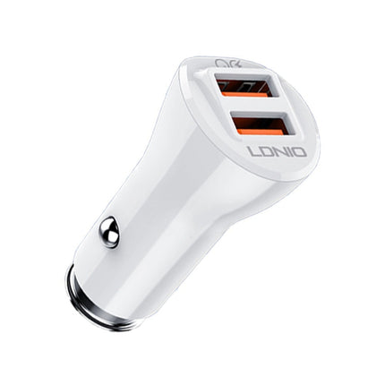LDNIO C511Q 36W QC 3.0 Phone Fast Charger Dual-USB Ports Smart Car Charger with Micro USB Cable-garmade.com