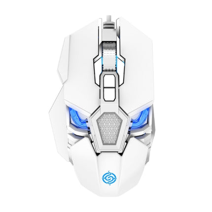 K-Snake Q18 9 Keys 6400DPI Glowing Machine Wired Gaming Mouse, Cable Length: 1.5m(White)-garmade.com