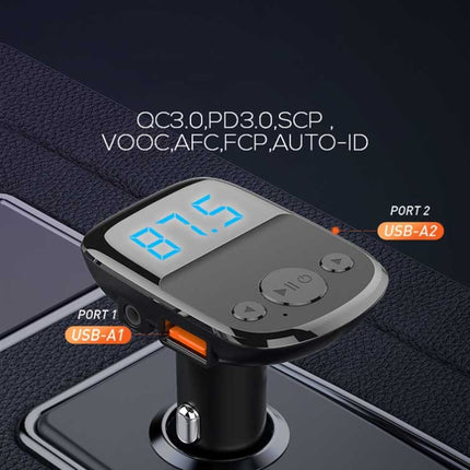 LDNIO C706Q QC3.0+AUTO-ID Car Bluetooth FM Music Digital Display Car Charger with Micro USB Cable-garmade.com