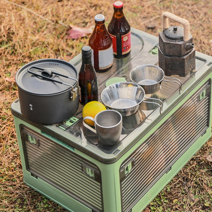 Folding Outdoor Camping BBQ Snacks Slider Storage Box, Size: Small(Blue)-garmade.com