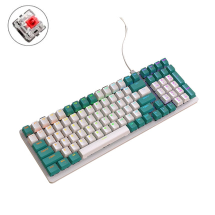 ZIYOU LANG K3 100 Keys Game Glowing Wired Mechanical Keyboard, Cable Length: 1.5m, Style: Water Green Version Red Axis-garmade.com