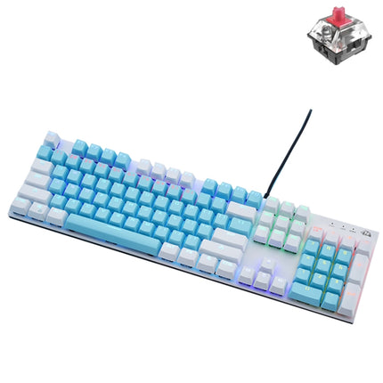 ZIYOU LANG K1 104 Keys Office Punk Glowing Color Matching Wired Keyboard, Cable Length: 1.5m(Blue White Red Axis)-garmade.com