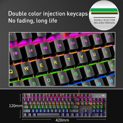 ZIYOU LANG K1 104 Keys Game Mixed Light Mechanical Wired Keyboard, Cable Length: 1.5m(Black Green Shaft)-garmade.com