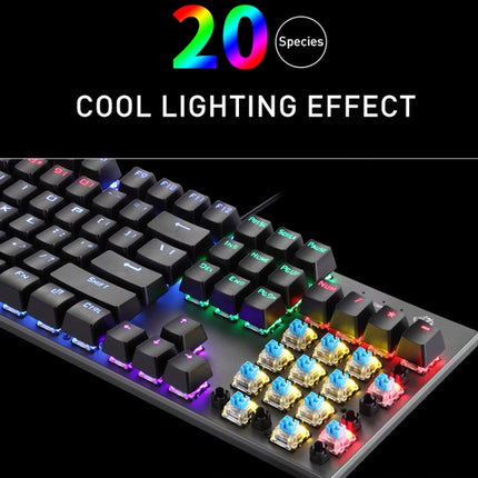 ZIYOU LANG K1 104 Keys Game Mixed Light Mechanical Wired Keyboard, Cable Length: 1.5m(Black Red Shaft)-garmade.com
