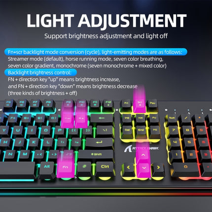 Attack Shark T3RGB RGB Luminous Wireless Keyboard And Mouse Set(White)-garmade.com