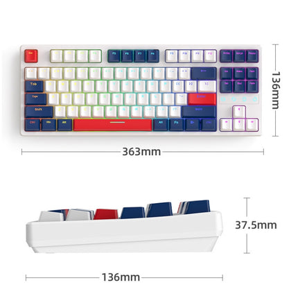 ZIYOU LANG K87 87-Keys Hot-Swappable Wired Mechanical Keyboard, Cable Length: 1.5m, Style: Green Shaft (Micr-light White Light)-garmade.com
