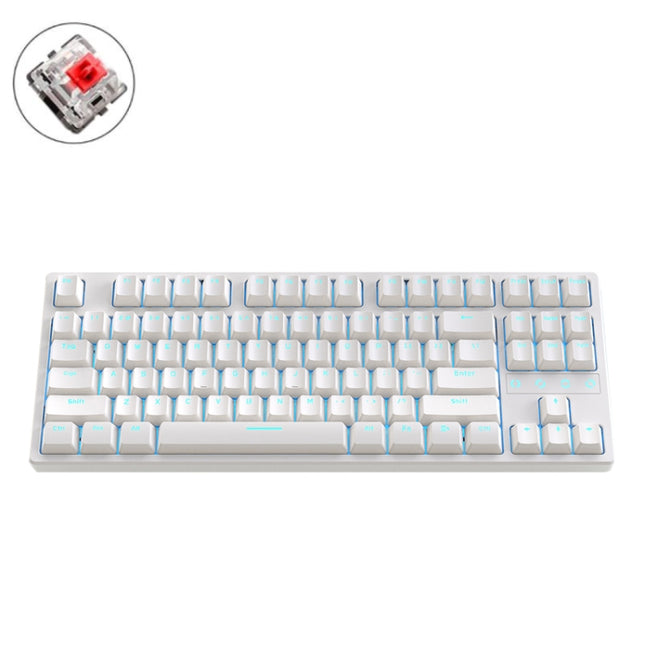 ZIYOU LANG K87 87-Keys Hot-Swappable Wired Mechanical Keyboard, Cable Length: 1.5m, Style: Red Shaft (White Ice Blue Light)-garmade.com