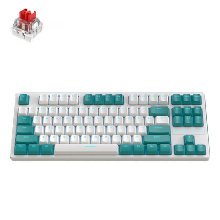 ZIYOU LANG K87 87-key RGB Bluetooth / Wireless / Wired Three Mode Game Keyboard, Cable Length: 1.5m, Style: Red Shaft (Water Green)-garmade.com