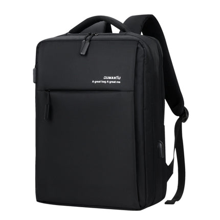 OUMANTU 9002 Men Cotton Linen Backpack Leisure Waterproof Outdoor Travel Bag(Black)-garmade.com