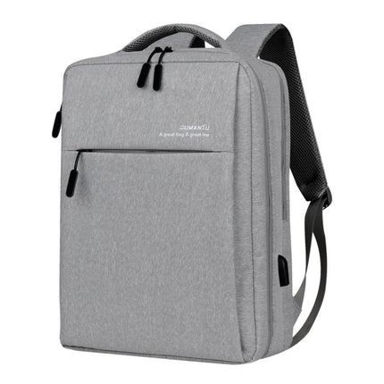 OUMANTU 9002 Men Cotton Linen Backpack Leisure Waterproof Outdoor Travel Bag(Light Gray)-garmade.com