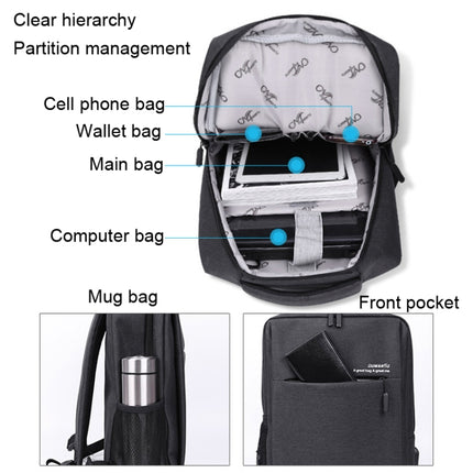 OUMANTU 9002-1 Shoulder Bag Laptop Computer Backpack(Black)-garmade.com