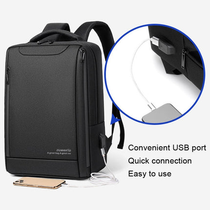 OUMANTU 2106-1 Business Backpack Men Casual Computer Bag(Black)-garmade.com