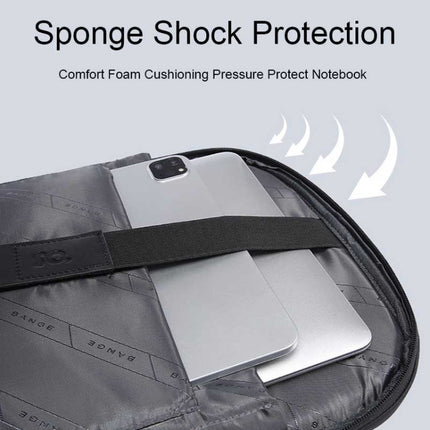 BANGE BG-2581 Large-capacity Waterproof and Wear-resistant Business Laptop Backpack(Grey)-garmade.com